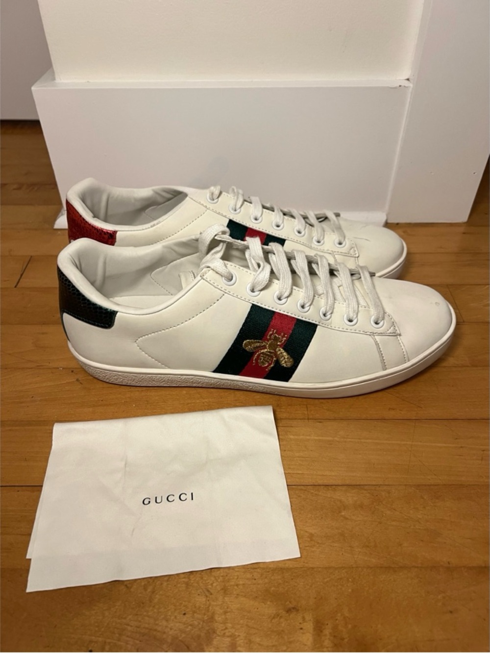 Gucci Ace Bee Star White Trainers Size (45) 11